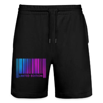 ÉDITION LIMITÉE - CODE-BARRES - Short de jogging bio TRAINER Stanley/Stella unisexe - noir - Devant - Nik (191cm) & Marisol (170cm)