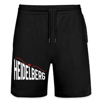 Heidelberg - Stanley/Stella Trainer Unisex Organic Jogging Shorts - black - Front - Nik (191cm) & Marisol (170cm)