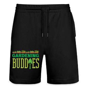 Garden & Plant Lovers Gifts - Stanley/Stella Trainer Unisex Organic Jogging Shorts - black - Front - Nik (191cm) & Marisol (170cm)