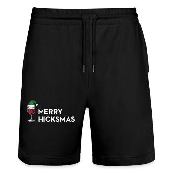 Merry Hicksmas – Anti Xmas Edition - Stanley/Stella Unisex Bio Joggingshorts Trainer  - Schwarz - Vorne - Nik (191cm) & Marisol (170cm)