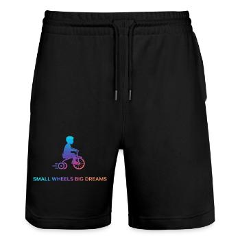 Petites roues : grands rêves - Short de jogging bio TRAINER Stanley/Stella unisexe - noir - Devant - Nik (191cm) & Marisol (170cm)