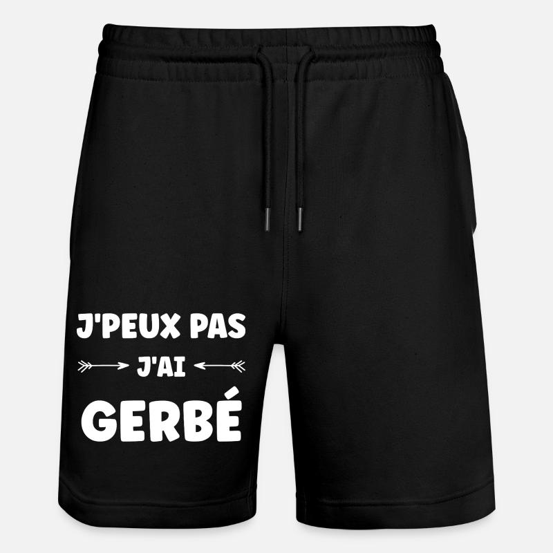 J'peux pas j'ai GERBÉ - Short de jogging bio TRAINER Stanley/Stella unisexe - noir
