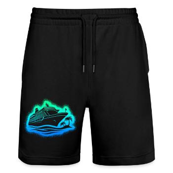 Cruise Cruise Ship Men Cruisers - Stanley/Stella Trainer Unisex Organic Jogging Shorts - black - Front - Nik (191cm) & Marisol (170cm)