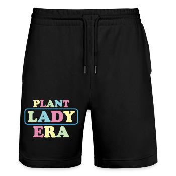 Pastel Lady Plant Era - Stanley/Stella Trainer Unisex Organic Jogging Shorts - black - Front - Nik (191cm) & Marisol (170cm)