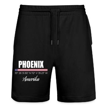 Phénix - Short de jogging bio TRAINER Stanley/Stella unisexe - noir - Devant - Nik (191cm) & Marisol (170cm)