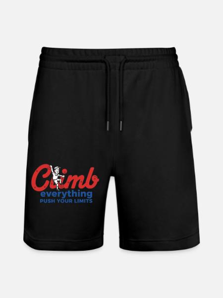 Climb Everything Push Your Limits Design - Stanley/Stella Trainer Unisex Organic Jogging Shorts - black