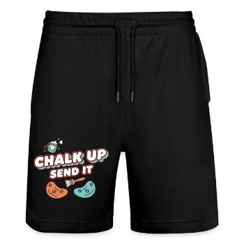 Chalk Up Send It Rock Climbing Fun - Stanley/Stella Trainer Unisex Organic Jogging Shorts - black - Front - Nik (191cm) & Marisol (170cm)