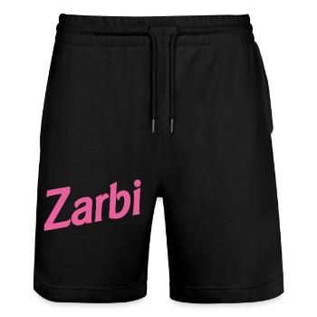 ZARBI ! - Short de jogging bio TRAINER Stanley/Stella unisexe - noir - Devant - Nik (191cm) & Marisol (170cm)