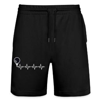 Golf Golfer Golfball EKG Herzschlag Herzfrequenz - Stanley/Stella Unisex Bio Joggingshorts Trainer  - Schwarz - Vorne - Nik (191cm) & Marisol (170cm)