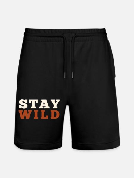 Bleib wild - Stanley/Stella Unisex Bio Joggingshorts Trainer - Schwarz