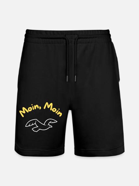 Meins Meins Möwe Küstenfigur - Stanley/Stella Unisex Bio Joggingshorts Trainer  - Schwarz