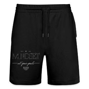 Mentalité, fixez-vous vos objectifs : streetwear minimaliste - Short de jogging bio TRAINER Stanley/Stella unisexe - noir - Devant - Nik (191cm) & Marisol (170cm)