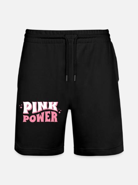 Pink Power Women Style - Stanley/Stella Trainer Unisex Organic Jogging Shorts - black