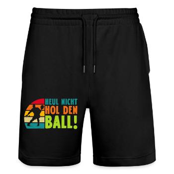 Padelspiel HEUL NICHT HOL DEN BALL Lustiges - Stanley/Stella Unisex Bio Joggingshorts Trainer  - Schwarz - Vorne - Nik (191cm) & Marisol (170cm)