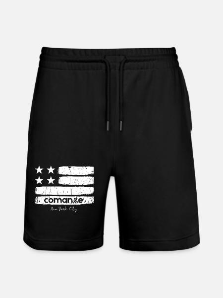Flag Strokes with NYC - Stanley/Stella Trainer Unisex Organic Jogging Shorts - black