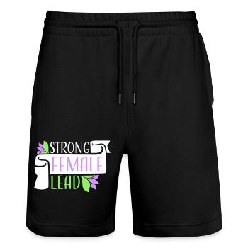 Strong Female Lead Feminismus Empowerment Frauen - Stanley/Stella Unisex Bio Joggingshorts Trainer  - Schwarz - Vorne - Nik (191cm) & Marisol (170cm)
