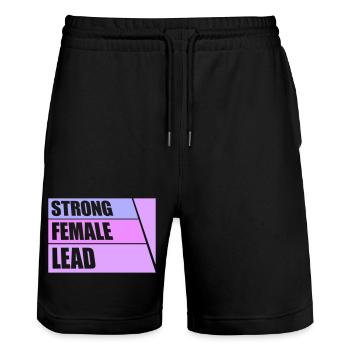 Femmes fortes dirigées par le féminisme Autonomisation des femmes - Short de jogging bio TRAINER Stanley/Stella unisexe - noir - Devant - Nik (191cm) & Marisol (170cm)