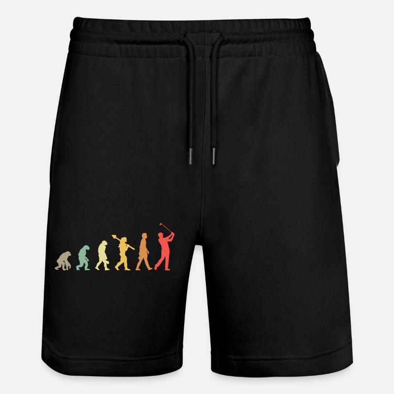 Golf Golfer Golf Course Golfer Evolution - Stanley/Stella Trainer Unisex Organic Jogging Shorts - black
