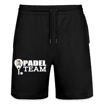 Padel - Stanley/Stella Trainer Unisex Organic Jogging Shorts - black - Front - Nik (191cm) & Marisol (170cm)