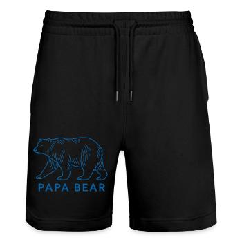 Papa Bear - Stanley/Stella Trainer Unisex Organic Jogging Shorts - black - Front - Nik (191cm) & Marisol (170cm)