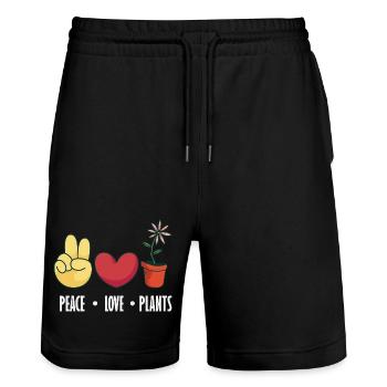Garden & Plant Lovers Gifts - Stanley/Stella Trainer Unisex Organic Jogging Shorts - black - Front - Nik (191cm) & Marisol (170cm)