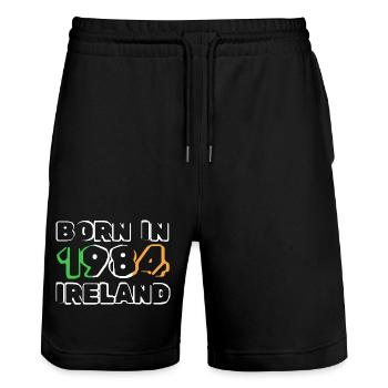 1984 - Stanley/Stella Trainer Unisex Organic Jogging Shorts - black - Front - Nik (191cm) & Marisol (170cm)
