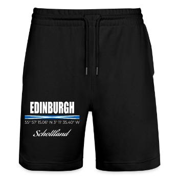Edimbourg - Short de jogging bio TRAINER Stanley/Stella unisexe - noir - Devant - Nik (191cm) & Marisol (170cm)