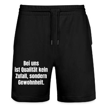Qualität ist Gewohnheit in unserem Handwerk - Stanley/Stella Unisex Bio Joggingshorts Trainer  - Schwarz - Vorne - Nik (191cm) & Marisol (170cm)