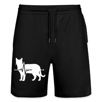 Battement cardiaque du chat ECG Pouls Vecteur grunge - Short de jogging bio TRAINER Stanley/Stella unisexe - noir - Devant - Nik (191cm) & Marisol (170cm)