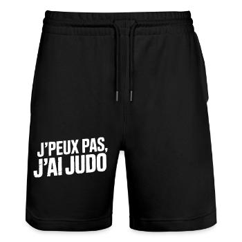 Ich kann nicht, ich habe Judo-Humor-Geschenk - Stanley/Stella Unisex Bio Joggingshorts Trainer  - Schwarz - Vorne - Nik (191cm) & Marisol (170cm)