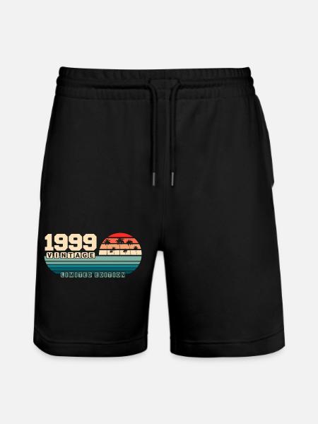 26th Birthday 1999 Vintage 1999 Retro Sunset - Stanley/Stella Trainer Unisex Organic Jogging Shorts - black