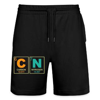 67 Meme Lustiger Lehrer Naturwissenschaften Periodensystem Retro - Stanley/Stella Unisex Bio Joggingshorts Trainer  - Schwarz - Vorne - Nik (191cm) & Marisol (170cm)
