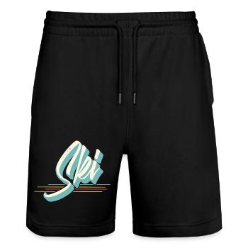 Ski - Stanley/Stella Trainer Unisex Organic Jogging Shorts - black - Front - Nik (191cm) & Marisol (170cm)