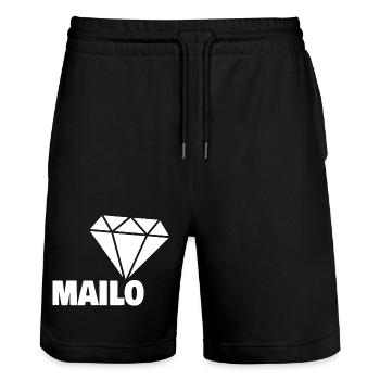 Mailo als Edel - Stanley/Stella Unisex Bio Joggingshorts Trainer  - Schwarz - Vorne - Nik (191cm) & Marisol (170cm)