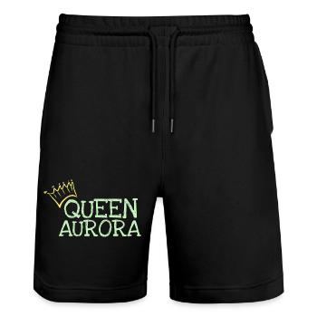 Geschenk für Aurora - Stanley/Stella Unisex Bio Joggingshorts Trainer  - Schwarz - Vorne - Nik (191cm) & Marisol (170cm)