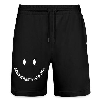 A Smile Never Goes Out of Style - Stanley/Stella Unisex Bio Joggingshorts Trainer  - Schwarz - Vorne - Nik (191cm) & Marisol (170cm)