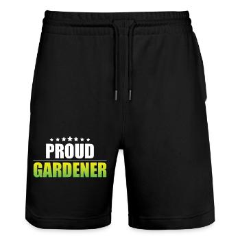Proud gardener - Stanley/Stella Trainer Unisex Organic Jogging Shorts - black - Front - Nik (191cm) & Marisol (170cm)