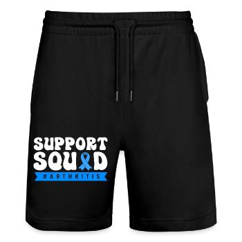 Arthritis Rheumatism - Stanley/Stella Trainer Unisex Organic Jogging Shorts - black - Front - Nik (191cm) & Marisol (170cm)