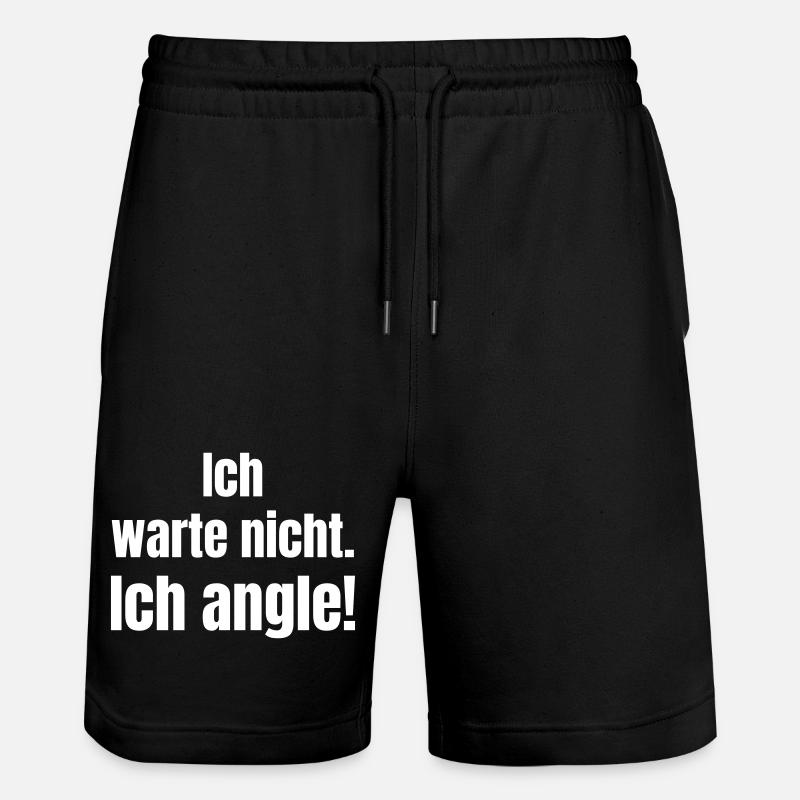 Ich angle Spruchblock - Stanley/Stella Unisex Bio Joggingshorts Trainer  - Schwarz