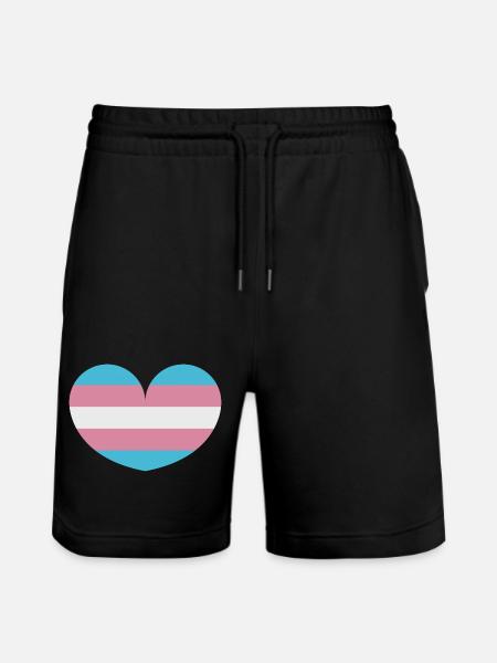 Trans-Herz-Flagge - Stanley/Stella Unisex Bio Joggingshorts Trainer - Schwarz