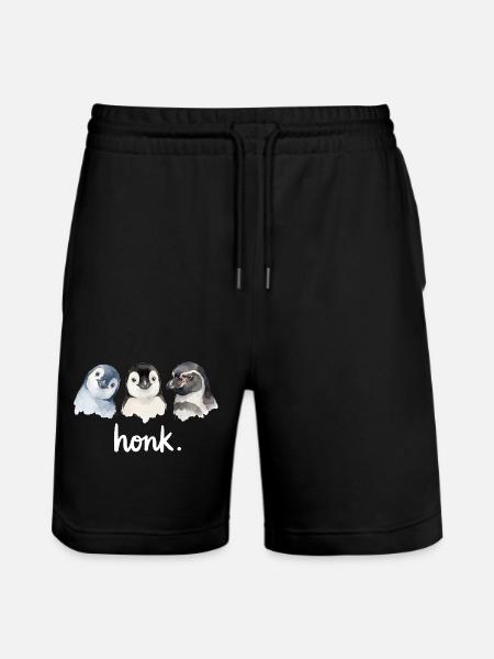 Funny chatter of penguins - Stanley/Stella Trainer Unisex Organic Jogging Shorts - black