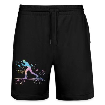 Ski de fond Ski de fond - Short de jogging bio TRAINER Stanley/Stella unisexe - noir - Devant - Nik (191cm) & Marisol (170cm)