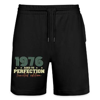1976 - Stanley/Stella Trainer Unisex Organic Jogging Shorts - black - Front - Nik (191cm) & Marisol (170cm)