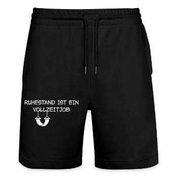 Retirement is a full-time job - Stanley/Stella Trainer Unisex Organic Jogging Shorts - black - Front - Nik (191cm) & Marisol (170cm)
