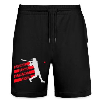 Baseball Season Is The Best Season Fan Game Sports - Stanley/Stella Trainer Unisex Organic Jogging Shorts - black - Front - Nik (191cm) & Marisol (170cm)