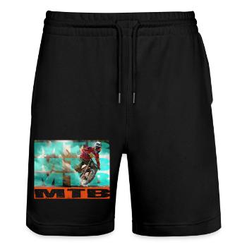 MTB Bike - Stanley/Stella Unisex Bio Joggingshorts Trainer  - Schwarz - Vorne - Nik (191cm) & Marisol (170cm)