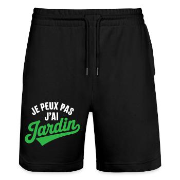 Ich kann keinen Gartenhumor haben Gärtner - Stanley/Stella Unisex Bio Joggingshorts Trainer  - Schwarz - Vorne - Nik (191cm) & Marisol (170cm)