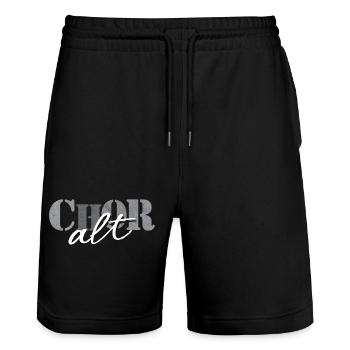 Chœur alto - Short de jogging bio TRAINER Stanley/Stella unisexe - noir - Devant - Nik (191cm) & Marisol (170cm)