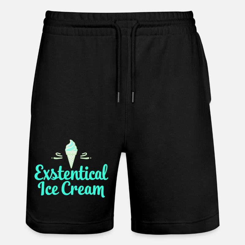 Existenzielle Eiscreme Lustiger Spruch Eis Waffel - Stanley/Stella Unisex Bio Joggingshorts Trainer  - Schwarz