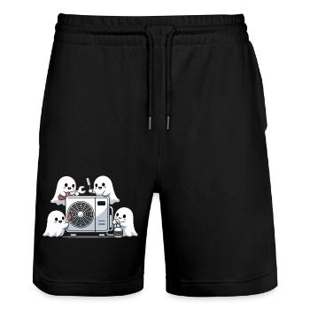 Motif drôle de technique climatique pour les fantômes HVAC d’Halloween - Short de jogging bio TRAINER Stanley/Stella unisexe - noir - Devant - Nik (191cm) & Marisol (170cm)